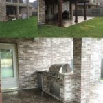 Outdoor Kitchen, Pergola and Stamped Concrete Overlay